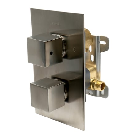 Alfi Brand Brushed Nickel Square Knob 1 Way Thermostatic Shower Mixer AB2601-BN